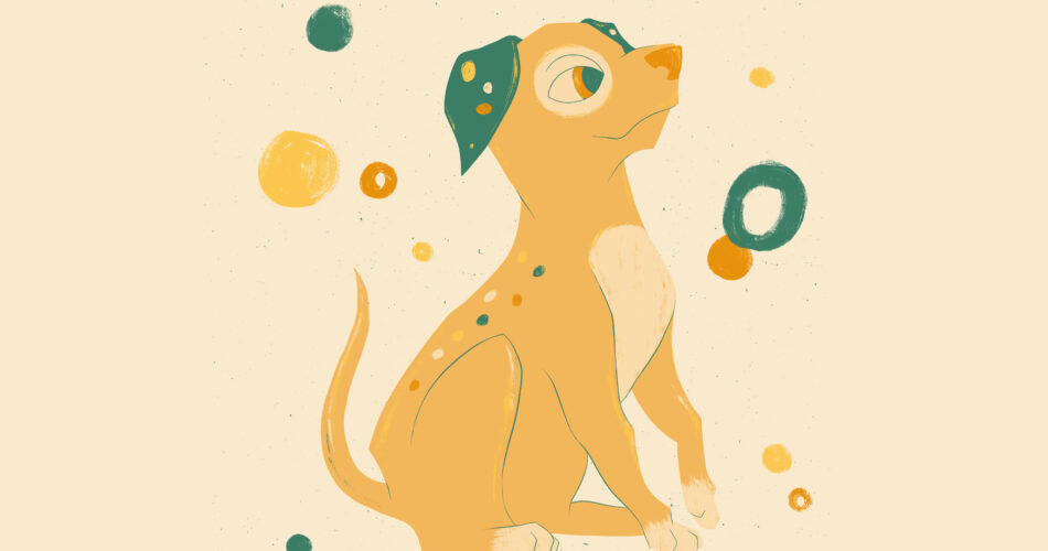 A small dog named Duden flows by their place